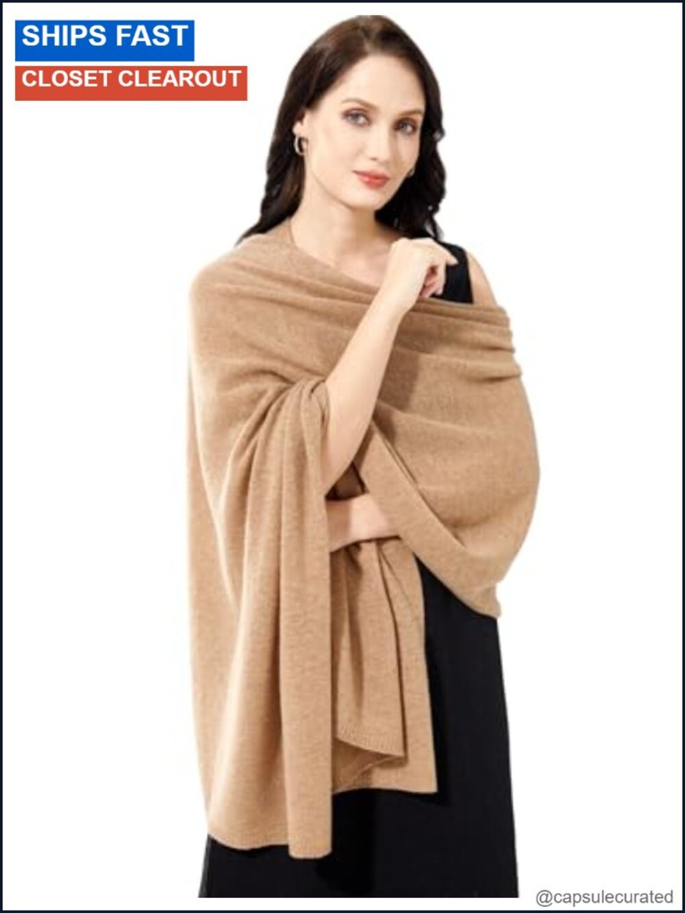 Luxury 100% Cashmere Wrap Shawl Knitted Stole Travel Oversized Scarf for Women
